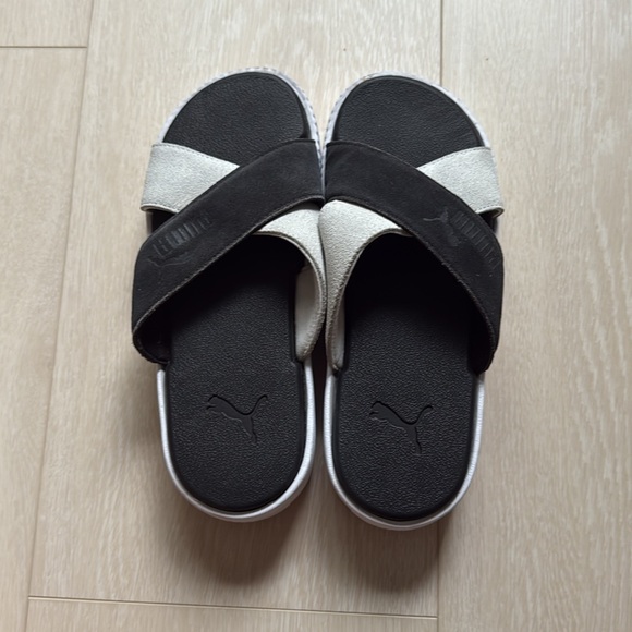 3/$10 Puma Cross Strap Slides Black Gray - Picture 2 of 8